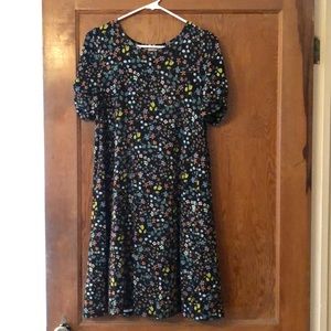 Loft puffed sleeve shift dress